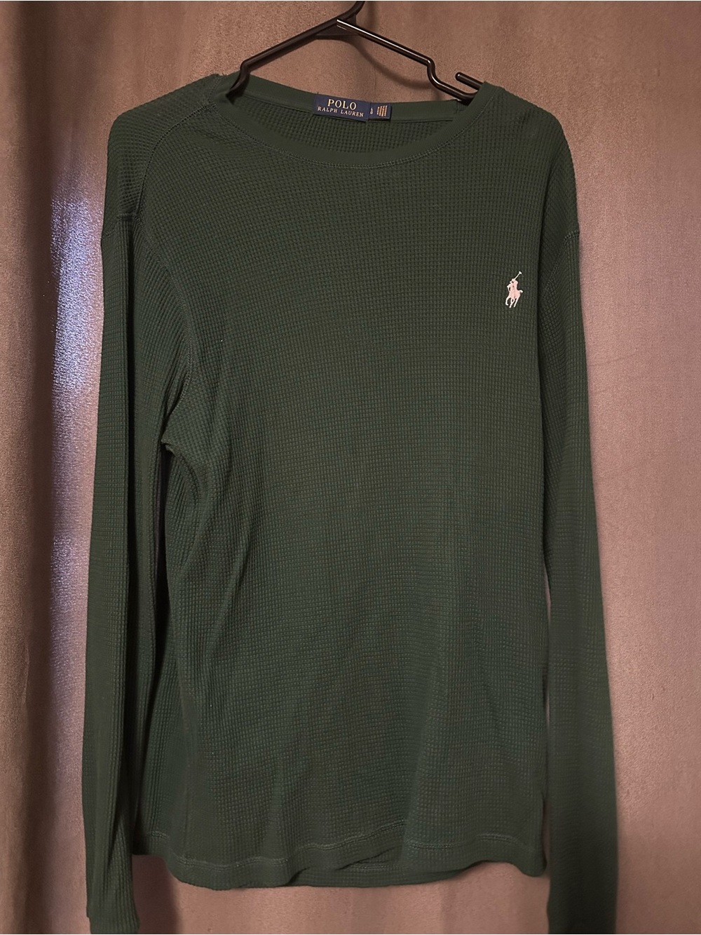 Polo by Ralph Lauren Forest Green Waffle-Knit Crewneck Sweater